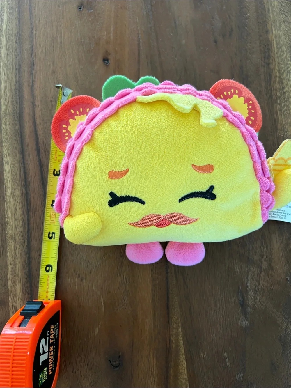 Shopkins Yellow Taco Plush with Pink Trim and Orange Details
